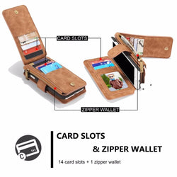 Magnetic Leather Wallet Travel Case