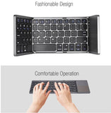 ULTRA LIGHT MINI 63 KEYS BLUETOOTH 3.0 FOLDABLE KEYBOARD WITH TOUCHPAD