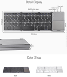 ULTRA LIGHT MINI 63 KEYS BLUETOOTH 3.0 FOLDABLE KEYBOARD WITH TOUCHPAD