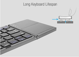 ULTRA LIGHT MINI 63 KEYS BLUETOOTH 3.0 FOLDABLE KEYBOARD WITH TOUCHPAD