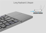 ULTRA LIGHT MINI 63 KEYS BLUETOOTH 3.0 FOLDABLE KEYBOARD WITH TOUCHPAD