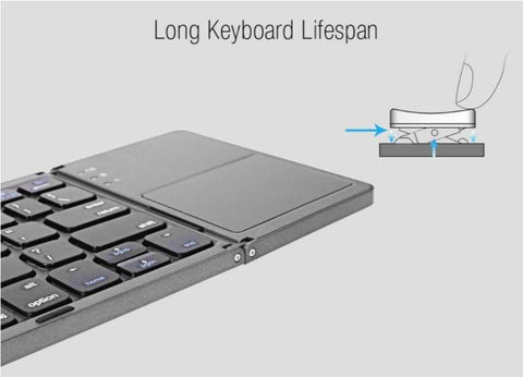 ULTRA LIGHT MINI 63 KEYS BLUETOOTH 3.0 FOLDABLE KEYBOARD WITH TOUCHPAD