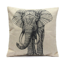 Mysterious Vintage Elephant Pillow Cover