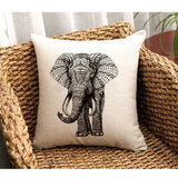 Mysterious Vintage Elephant Pillow Cover