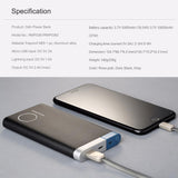 No More Dead Battery! Charges Your Phone 3x+! ROCK Ultra-Thin 10000mAh Powerbank for iOS and Android Devices