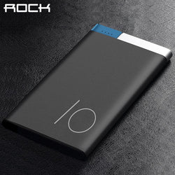 No More Dead Battery! Charges Your Phone 3x+! ROCK Ultra-Thin 10000mAh Powerbank for iOS and Android Devices